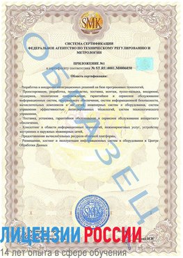 Образец сертификата соответствия (приложение) Песьянка Сертификат ISO 27001